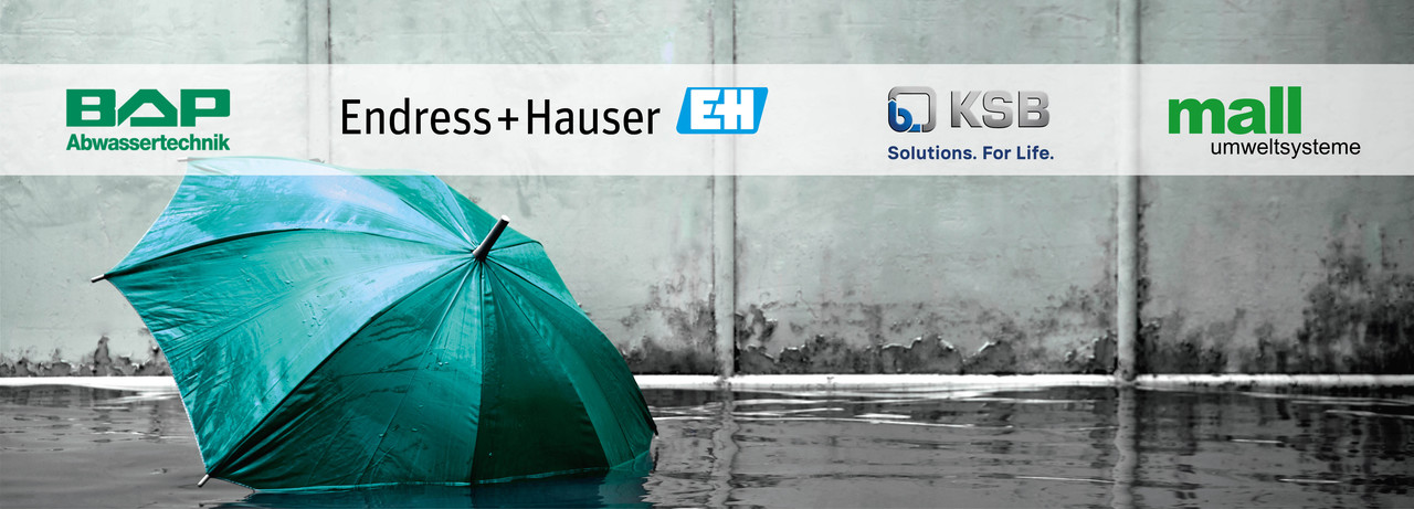 Headerbild Fachtagung Umgang mit Regenwasser und Abwasser mit Partnerlogos